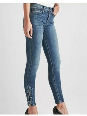 HUDSON sz25 NICO MIDRISE ANKLE SUPER
SKINNY JEANS PIERCED HEM HALIFAX